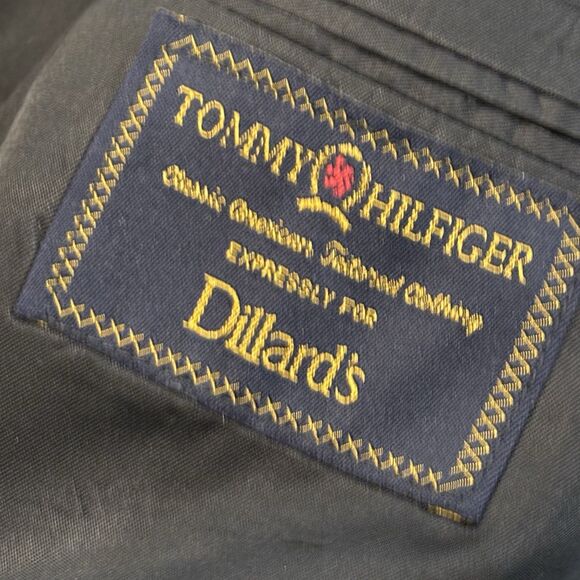 Tommy Hilfiger Black Wool Sport Jacket Suit Blazer Men's 42R Vintage - Picture 5 of 9